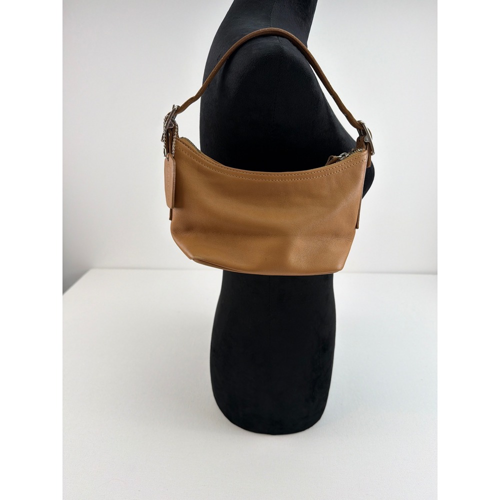 Coach Mini Shoulder Bag Vintage Y2K Tan Leather Minimalist Indie